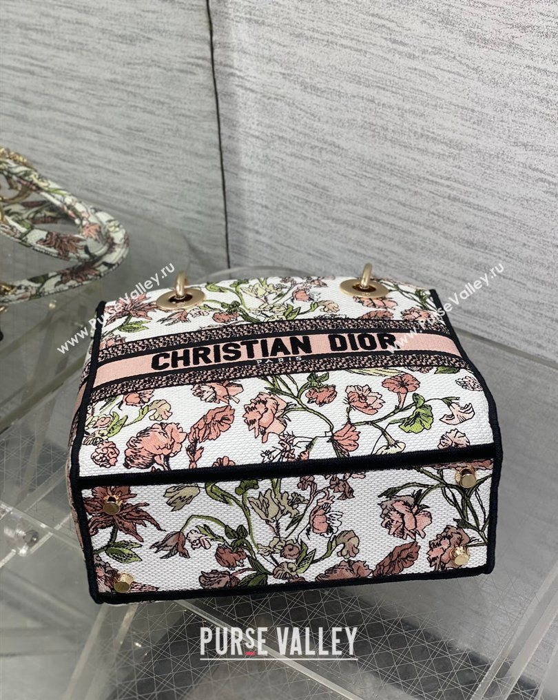 Dior Medium Lady D-Lite Bag in Pink Multicolor Millefiori Embroidery 2026 0126 (XXG-260126065)