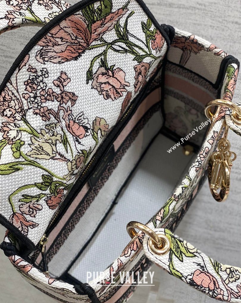 Dior Medium Lady D-Lite Bag in Pink Multicolor Millefiori Embroidery 2026 0126 (XXG-260126065)