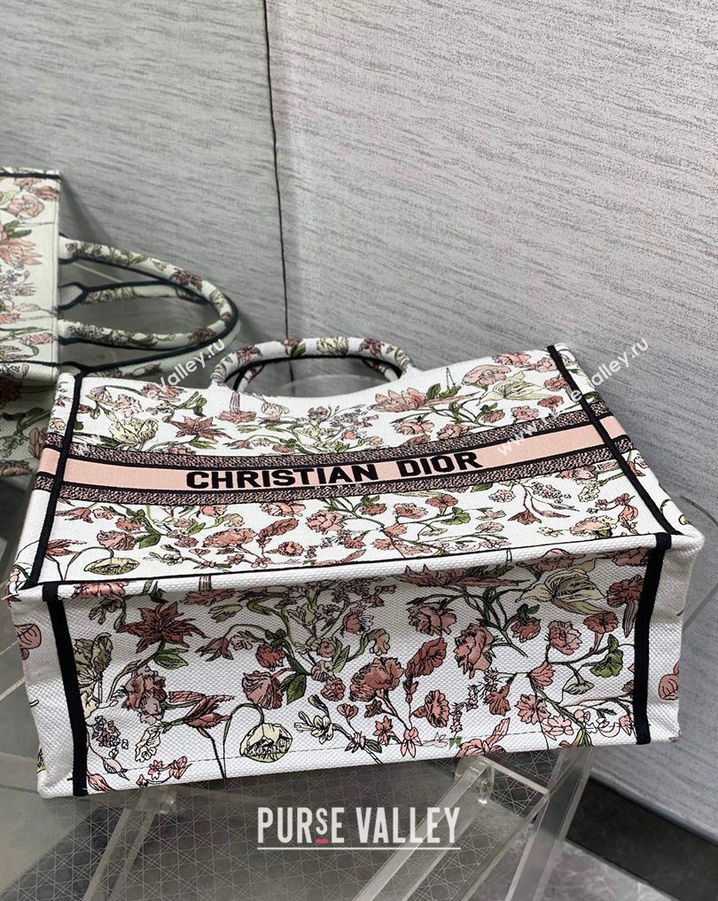 Dior Large Book Tote Bag in Pink Multicolor Millefiori Embroidery 2026 0126 (XXG-260126076)