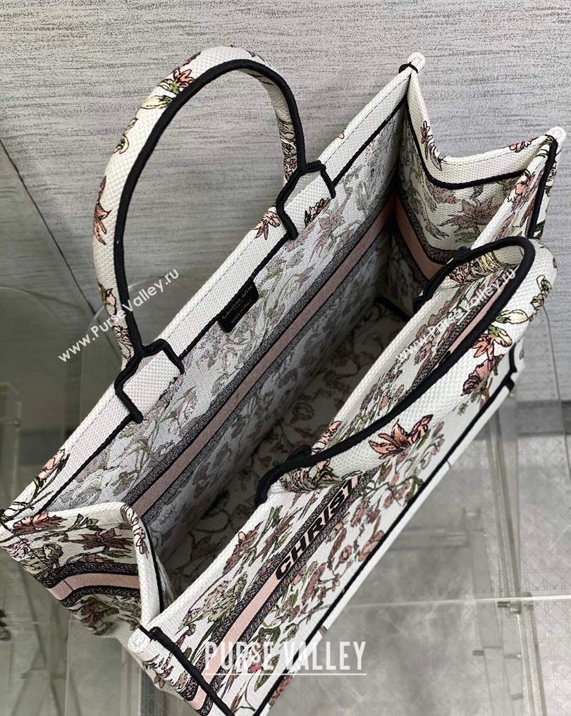 Dior Large Book Tote Bag in Pink Multicolor Millefiori Embroidery 2026 0126 (XXG-260126076)