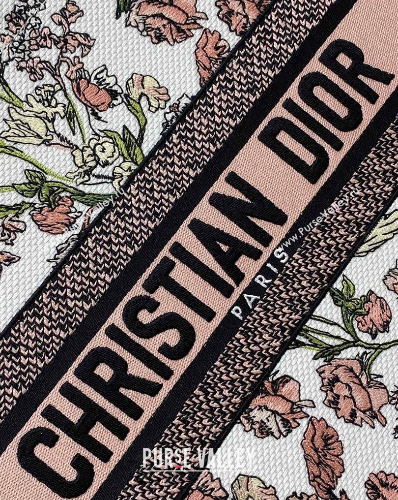 Dior Medium Book Tote Bag in Pink Multicolor Millefiori Embroidery 2026 0126 (XXG-260126077)