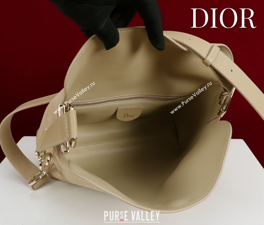 Dior Suede Small Shoulder Bag Beige/Gold 2026 S1411 (XXG-260124002)