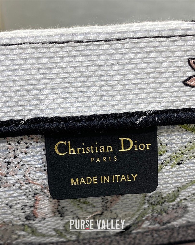 Dior Medium Book Tote Bag in Pink Multicolor Millefiori Embroidery 2026 0126 (XXG-260126077)