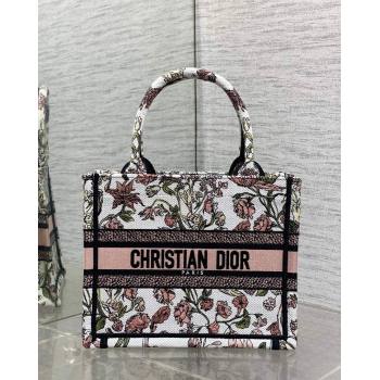 Dior Small Book Tote Bag in Pink Multicolor Millefiori Embroidery 2026 0126 (XXG-260126078)