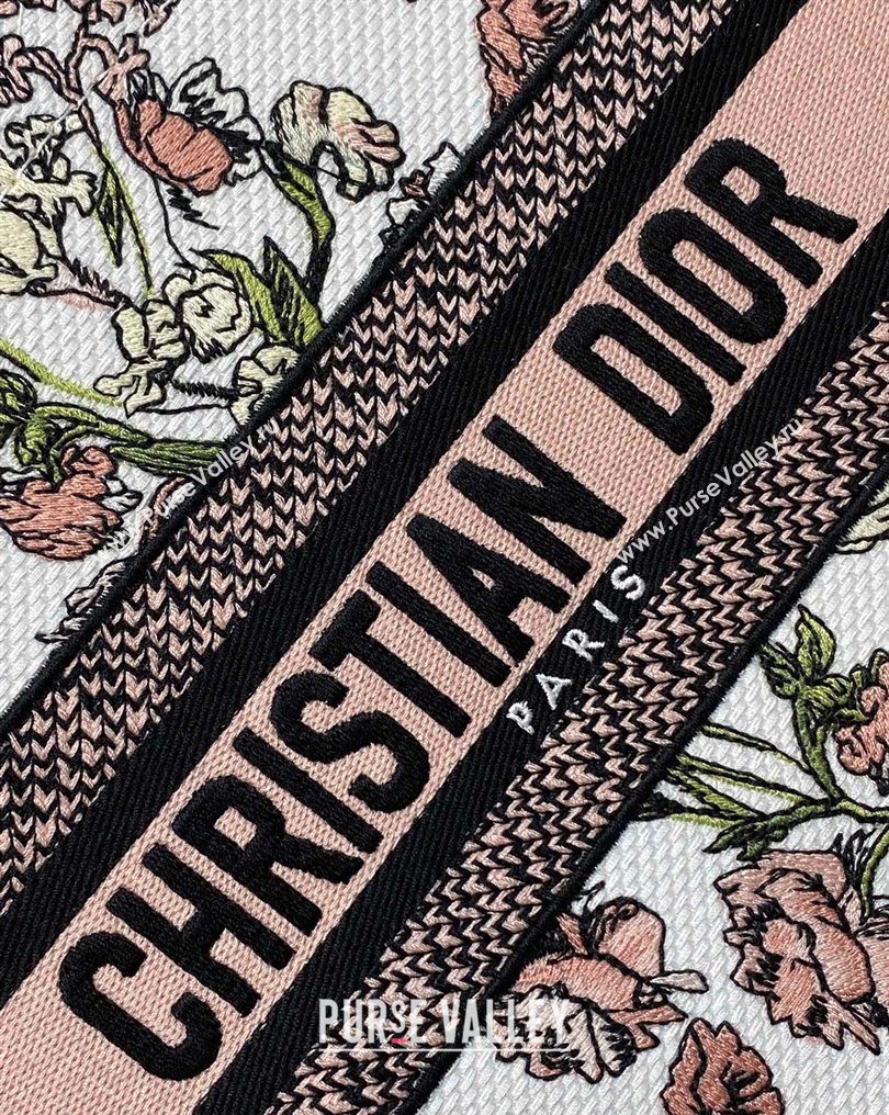 Dior Small Book Tote Bag in Pink Multicolor Millefiori Embroidery 2026 0126 (XXG-260126078)