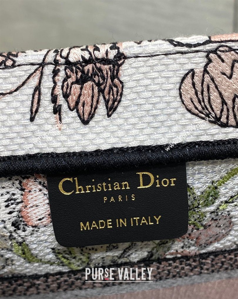 Dior Small Book Tote Bag in Pink Multicolor Millefiori Embroidery 2026 0126 (XXG-260126078)