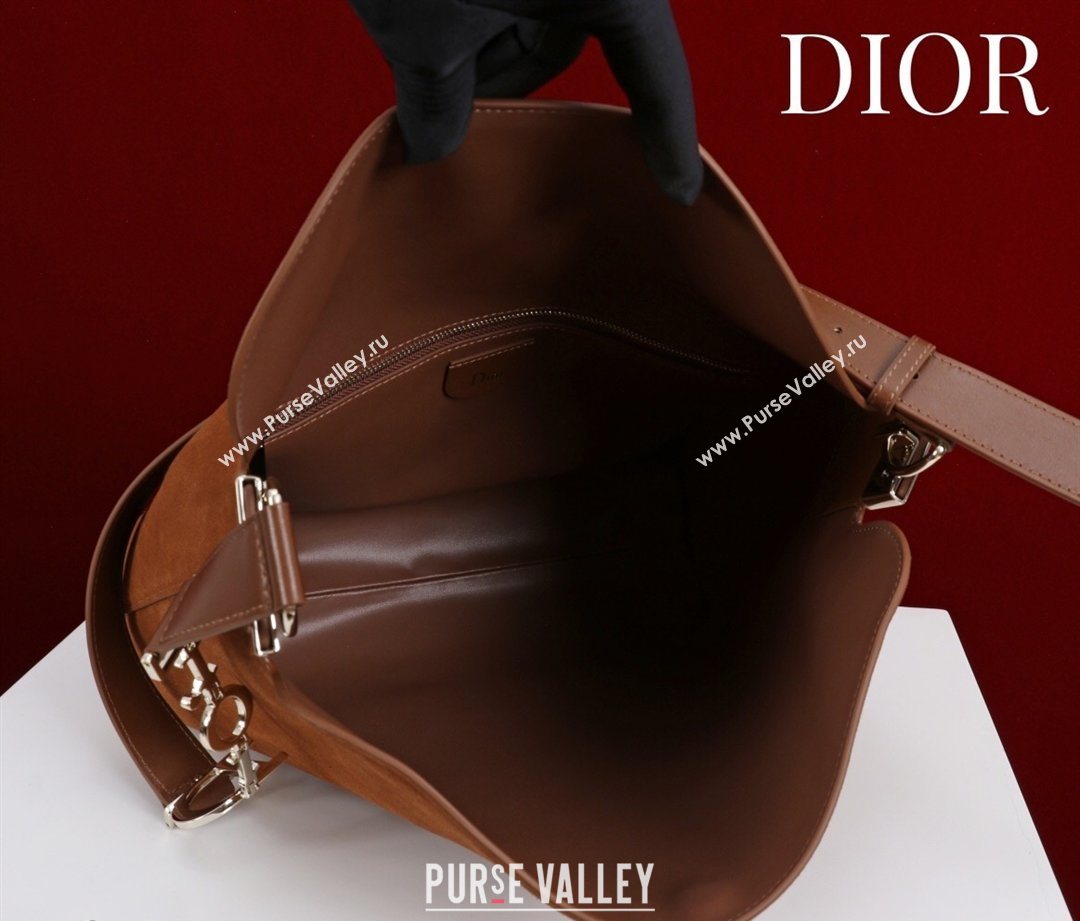 Dior Suede Large Shoulder Bag Caramel/Gold 2026 L114144 (XXG-260124027)
