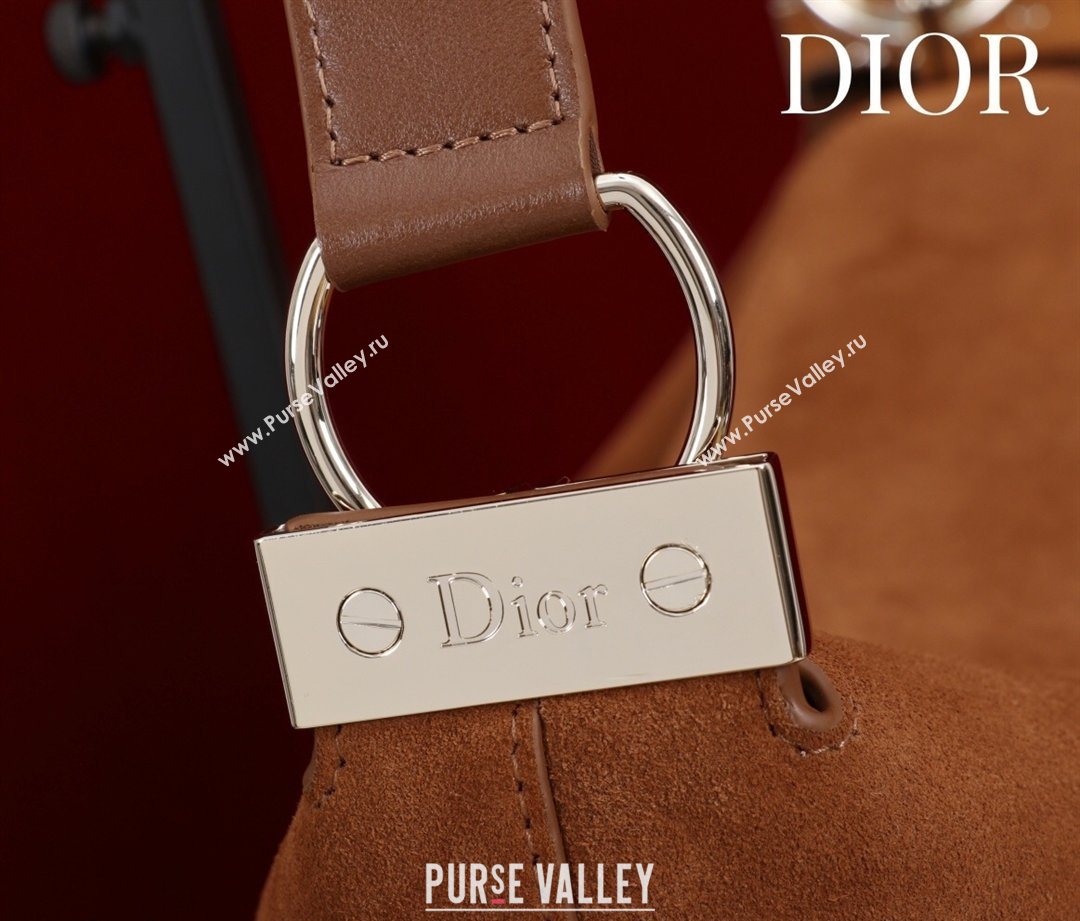 Dior Suede Large Shoulder Bag Caramel/Gold 2026 L114144 (XXG-260124027)