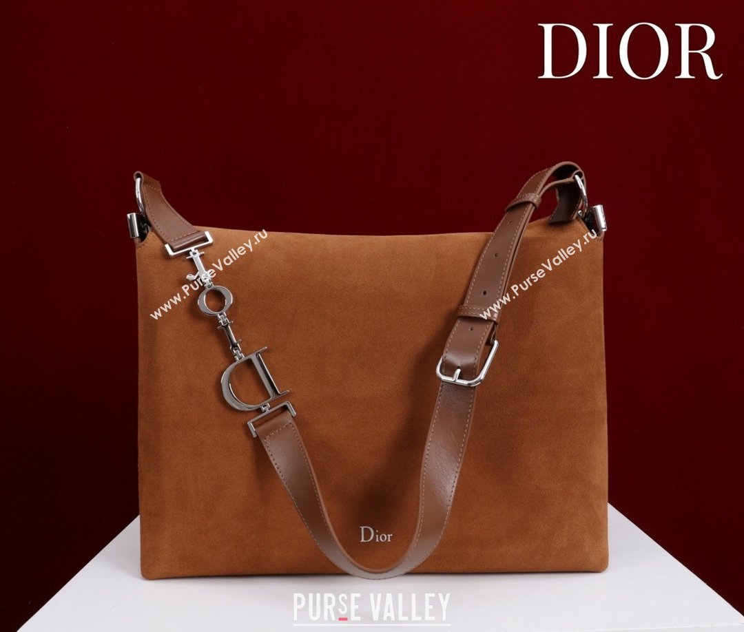 Dior Suede Large Shoulder Bag Caramel/Silver 2026 L114144 (XXG-260124028)
