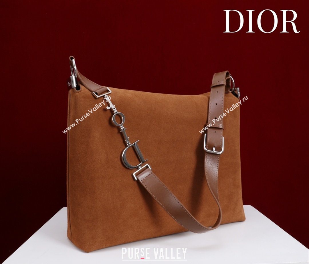 Dior Suede Large Shoulder Bag Caramel/Silver 2026 L114144 (XXG-260124028)