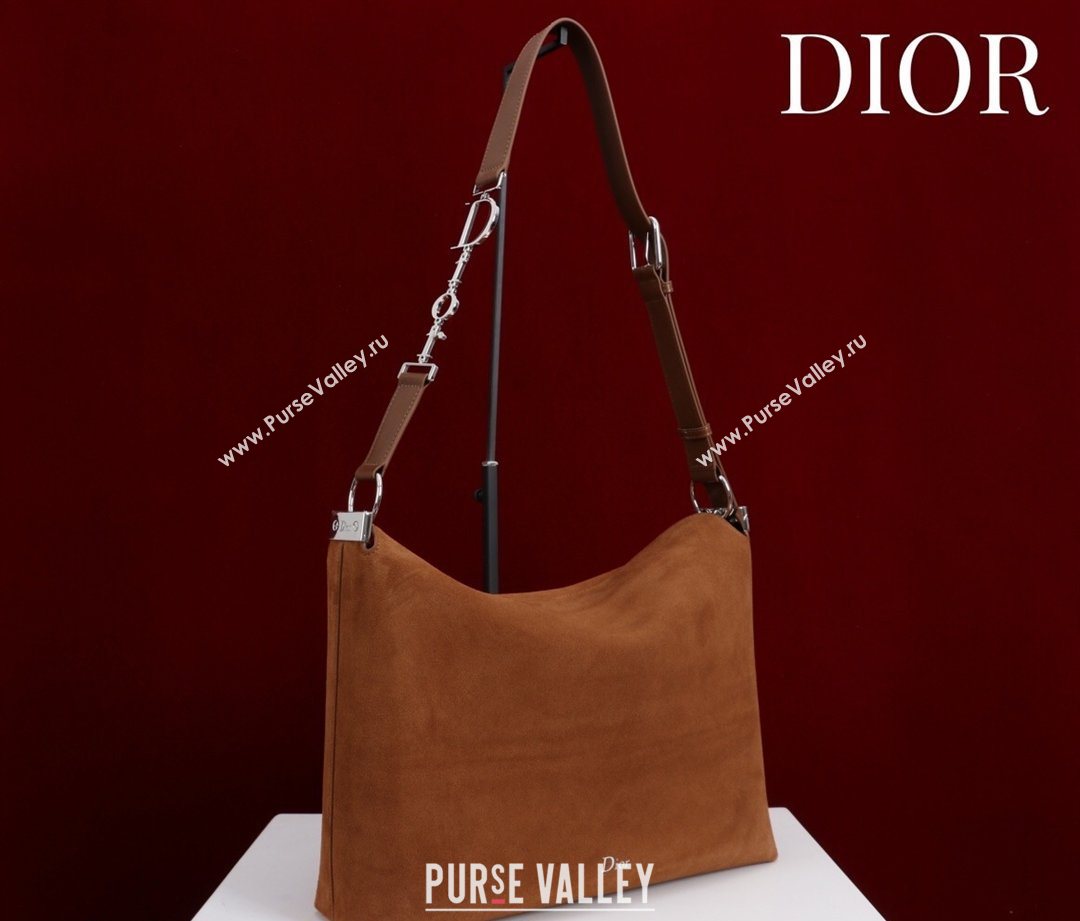 Dior Suede Large Shoulder Bag Caramel/Silver 2026 L114144 (XXG-260124028)