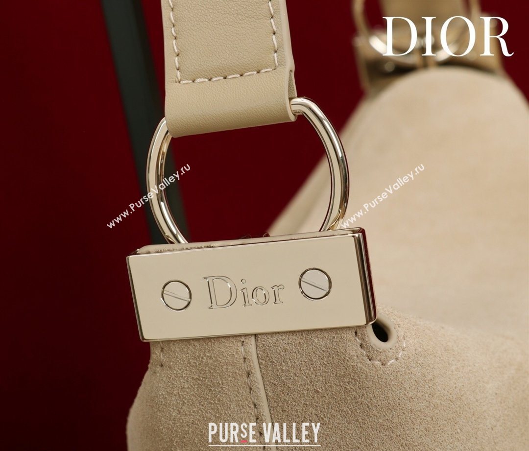 Dior Suede Small Shoulder Bag Beige/Gold 2026 S1411 (XXG-260124002)