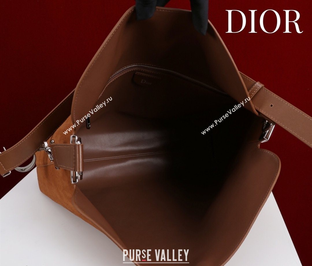 Dior Suede Large Shoulder Bag Caramel/Silver 2026 L114144 (XXG-260124028)