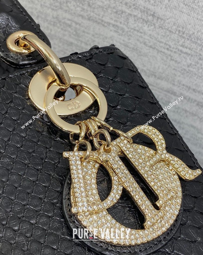 Dior Small Lady Dior Bag in Snakeskin Leather Black 2026 DR012606 (XXG-260126041)
