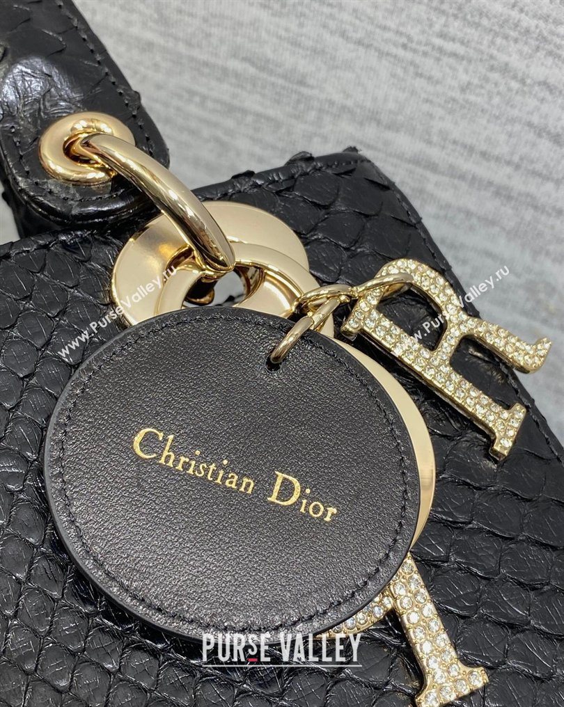 Dior Small Lady Dior Bag in Snakeskin Leather Black 2026 DR012606 (XXG-260126041)