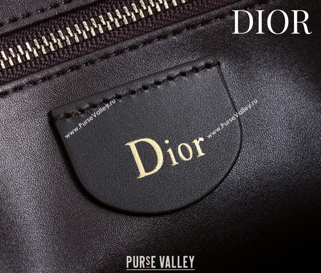 Dior Suede Large Shoulder Bag Dark Brown/Gold 2026 L114144 (XXG-260124029)