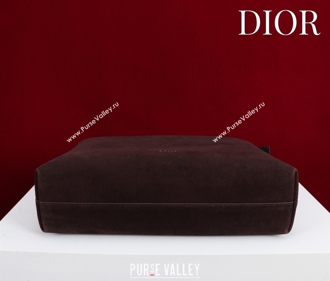 Dior Suede Large Shoulder Bag Dark Brown/Silver 2026 L114144 (XXG-260124030)