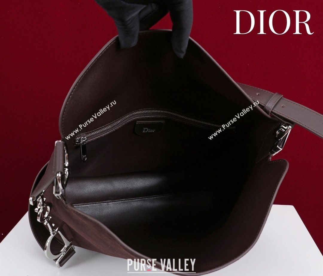 Dior Suede Large Shoulder Bag Dark Brown/Silver 2026 L114144 (XXG-260124030)