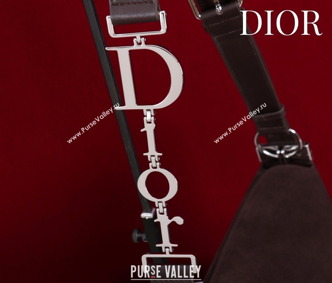 Dior Suede Large Shoulder Bag Dark Brown/Silver 2026 L114144 (XXG-260124030)