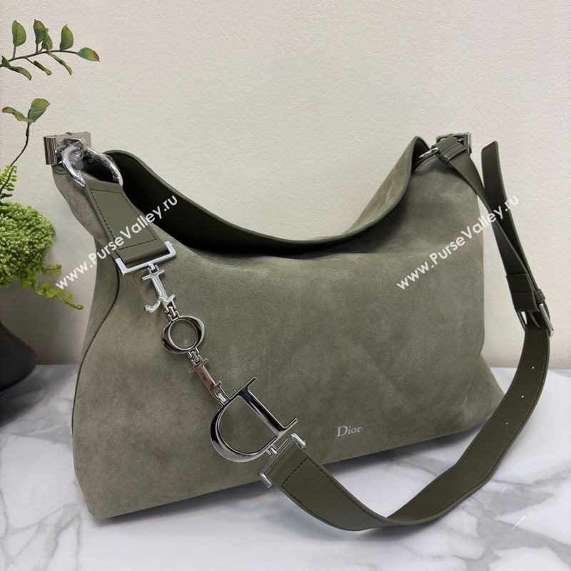 Dior Suede Large Shoulder Bag Green 2026 L1926 (BF-260124020)