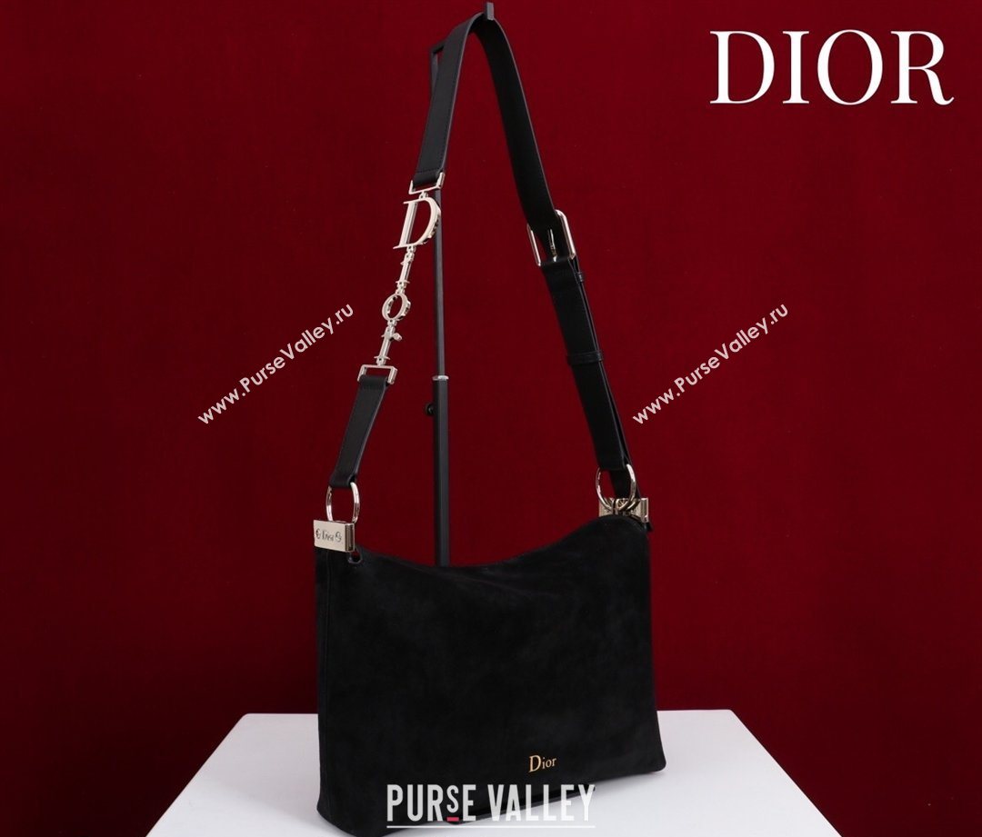 Dior Suede Small Shoulder Bag Black/Gold 2026 S1411 (XXG-260124003)