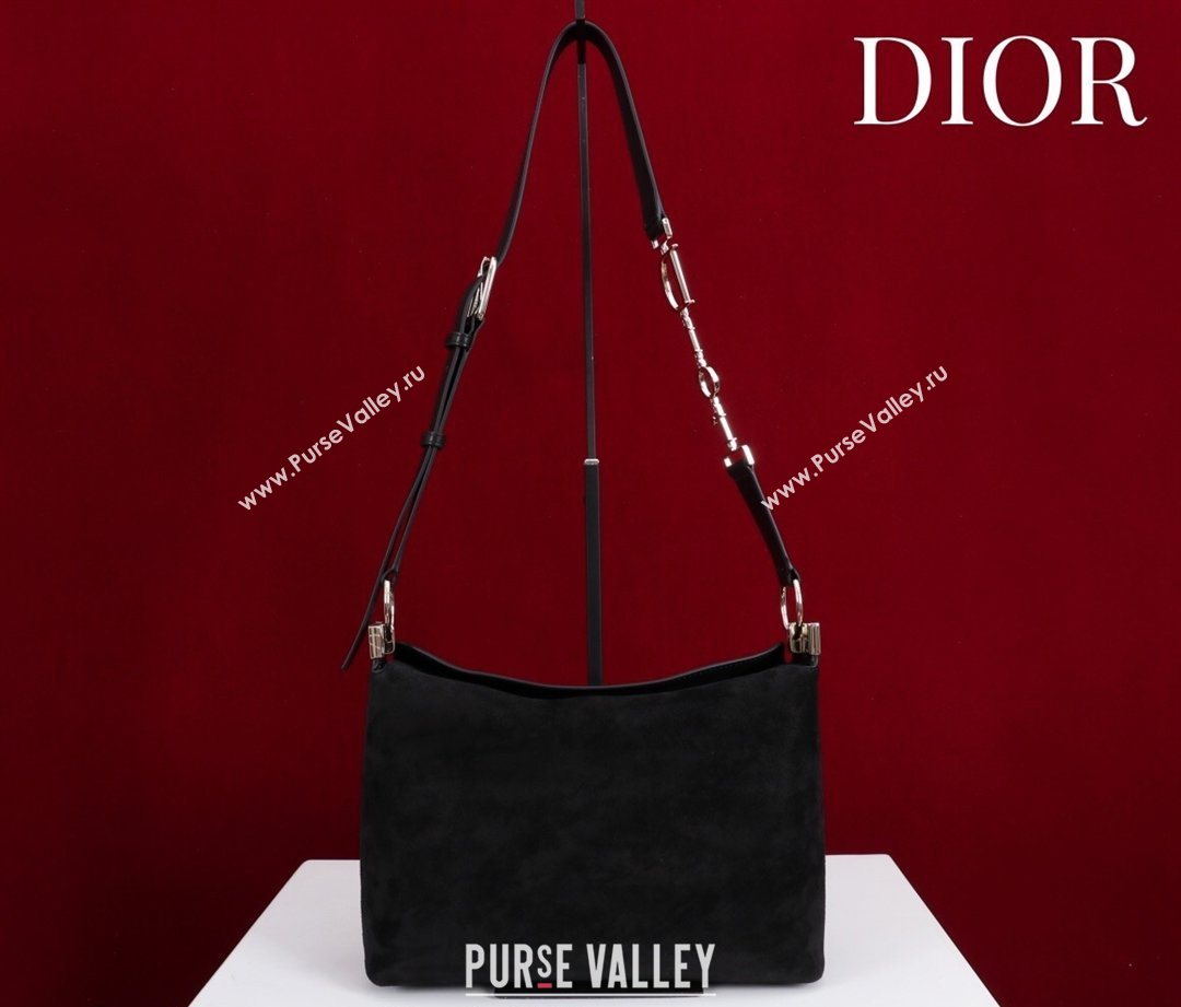 Dior Suede Small Shoulder Bag Black/Gold 2026 S1411 (XXG-260124003)