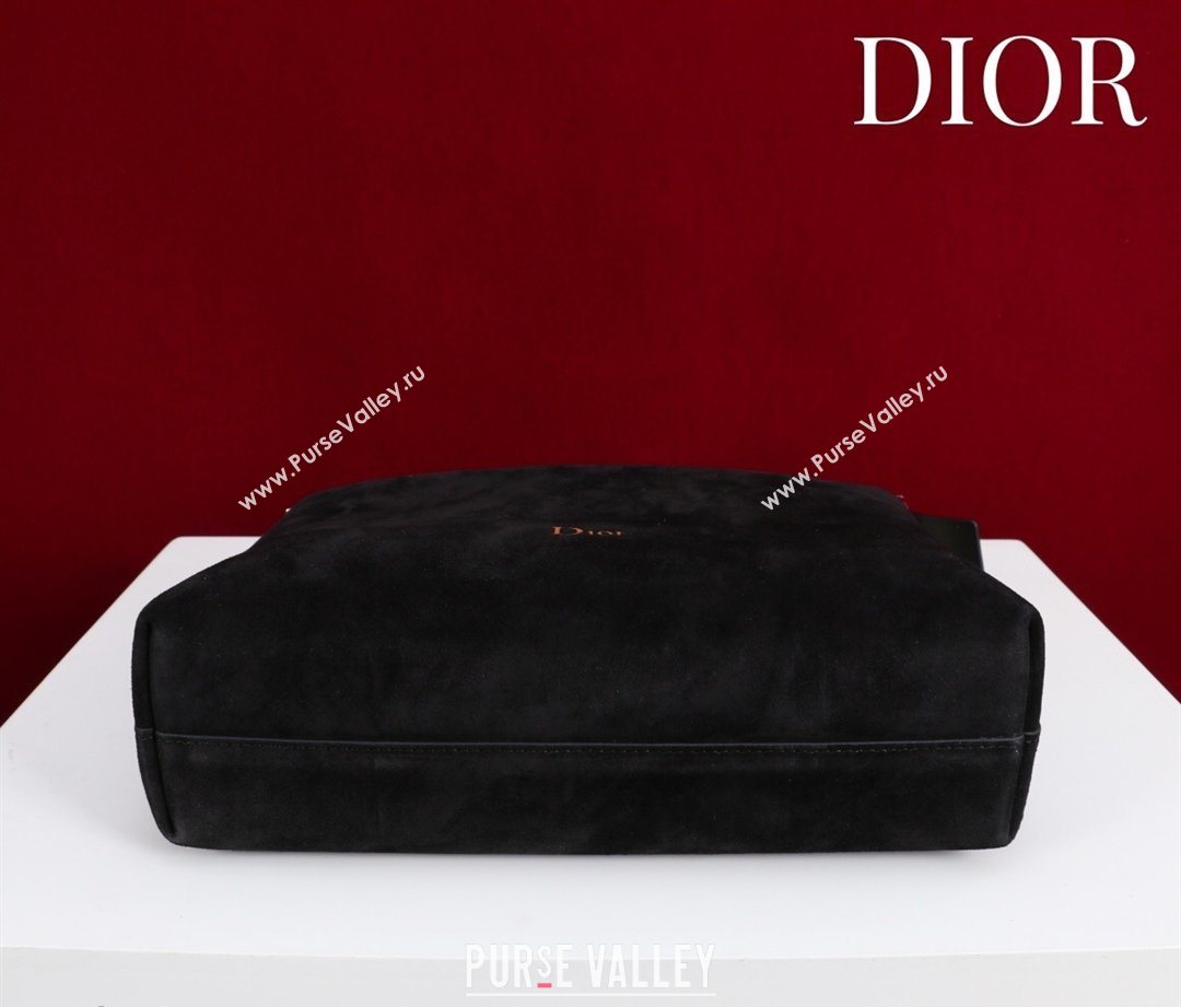 Dior Suede Small Shoulder Bag Black/Gold 2026 S1411 (XXG-260124003)