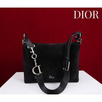 Dior Suede Small Shoulder Bag Black/Silver 2026 S1411 (XXG-260124004)