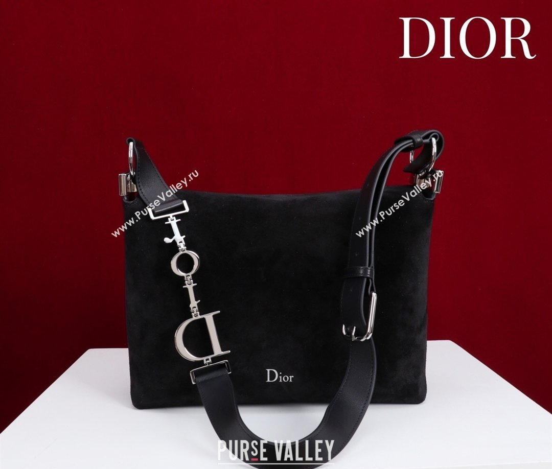 Dior Suede Small Shoulder Bag Black/Silver 2026 S1411 (XXG-260124004)