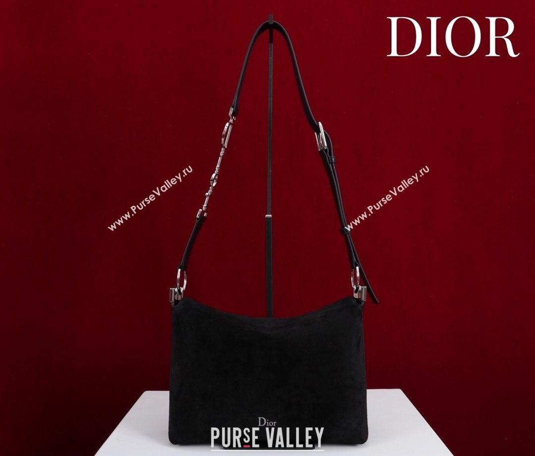 Dior Suede Small Shoulder Bag Black/Silver 2026 S1411 (XXG-260124004)