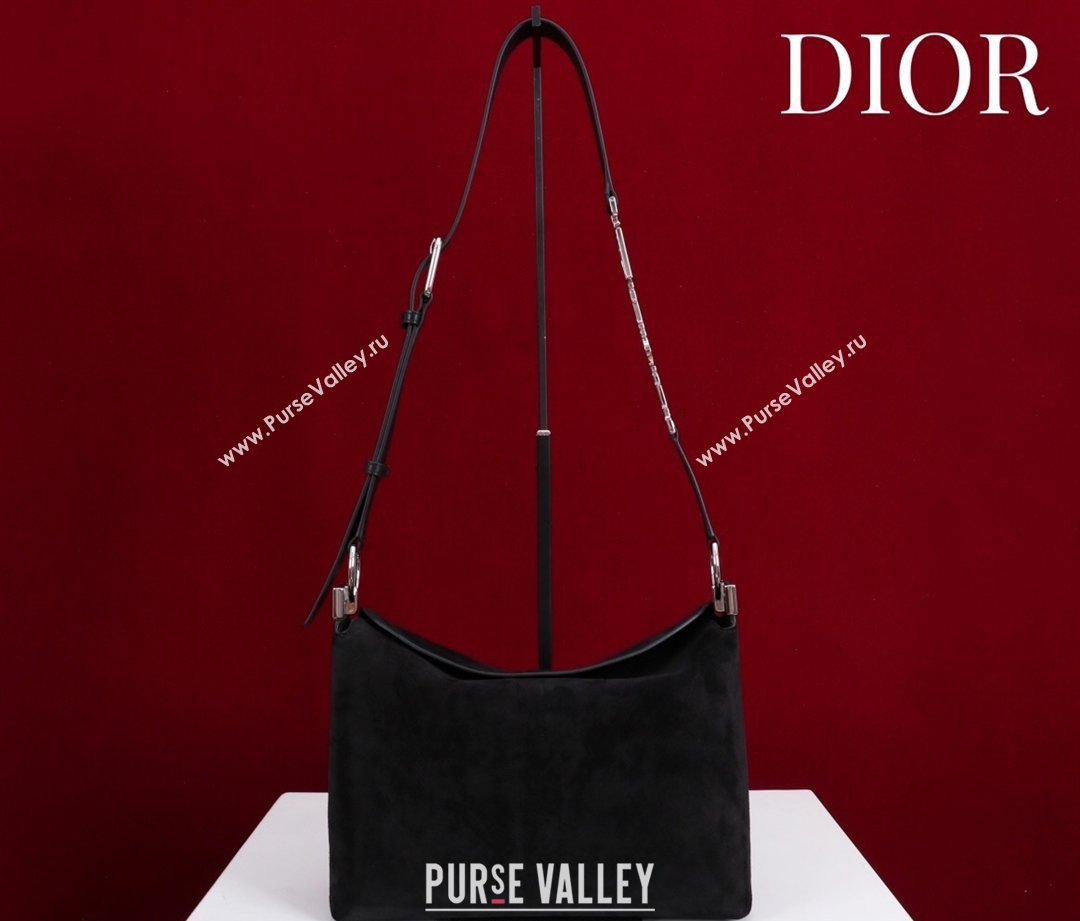 Dior Suede Small Shoulder Bag Black/Silver 2026 S1411 (XXG-260124004)
