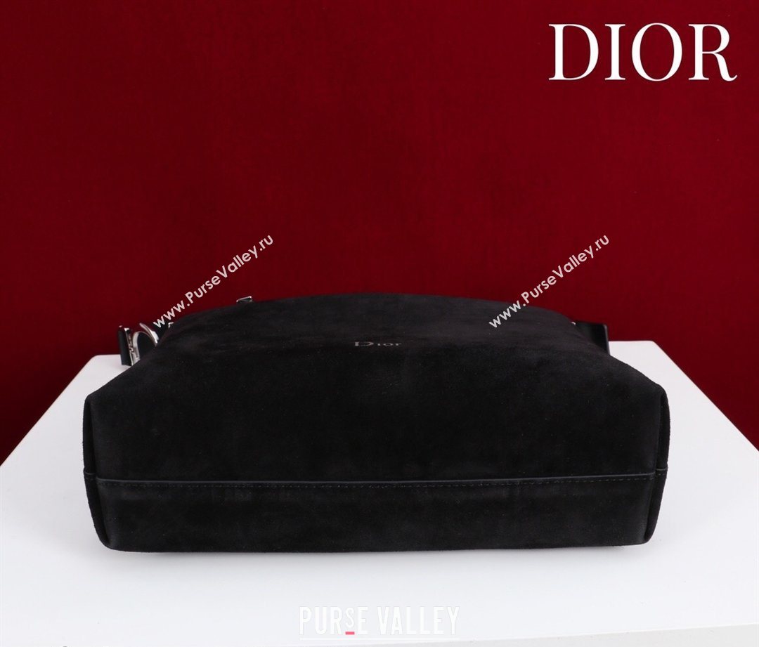 Dior Suede Small Shoulder Bag Black/Silver 2026 S1411 (XXG-260124004)