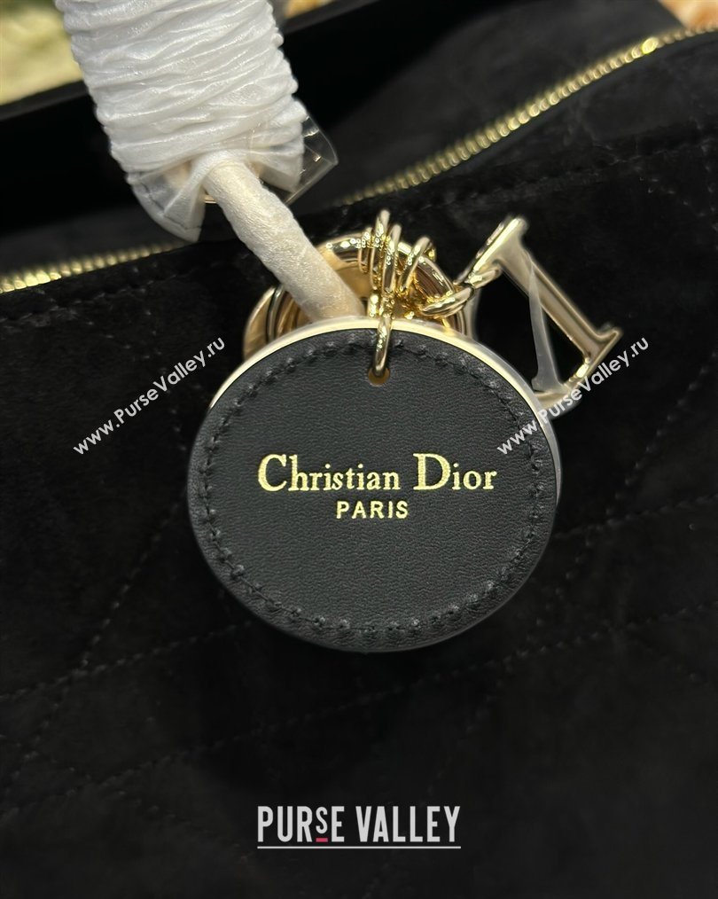 Dior Lady Dior Large Top Handle Bag in Cannage Suede Black 2026 1441L (BF-260124059)