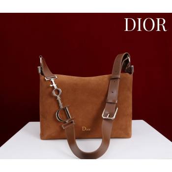 Dior Suede Small Shoulder Bag Caramel/Gold 2026 S1411 (XXG-260124005)
