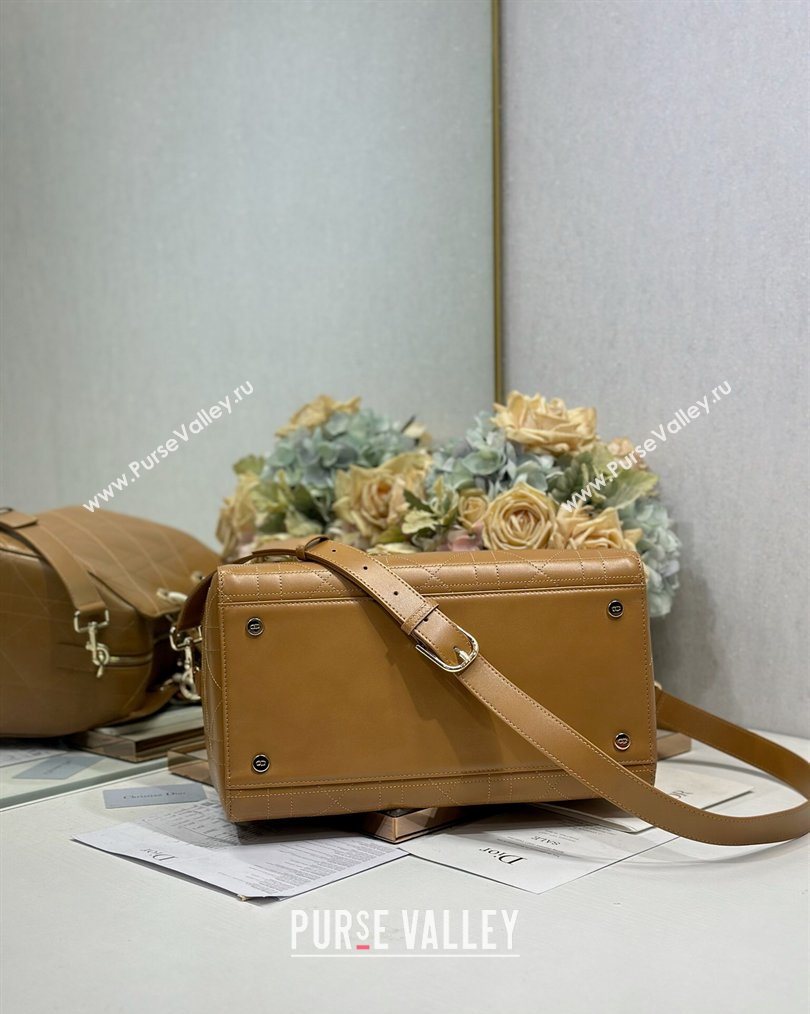 Dior Lady Dior Large Top Handle Bag in Cannage Smooth Leather Apricot 2026 1441L (BF-260124060)