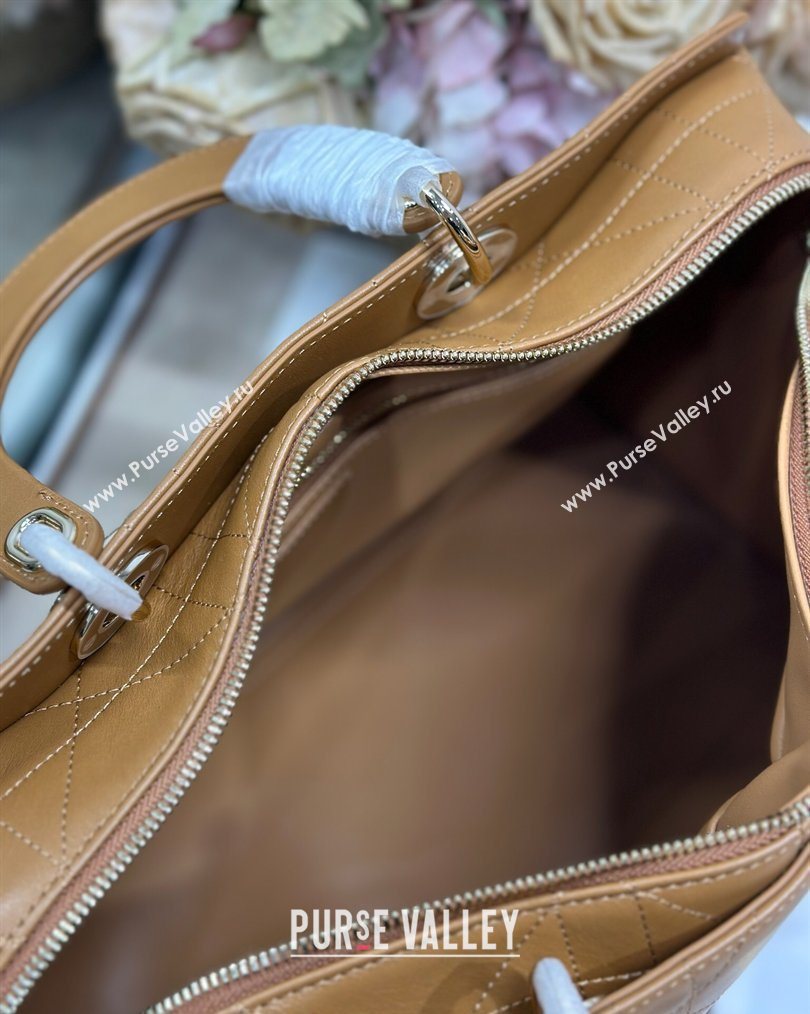 Dior Lady Dior Large Top Handle Bag in Cannage Smooth Leather Apricot 2026 1441L (BF-260124060)