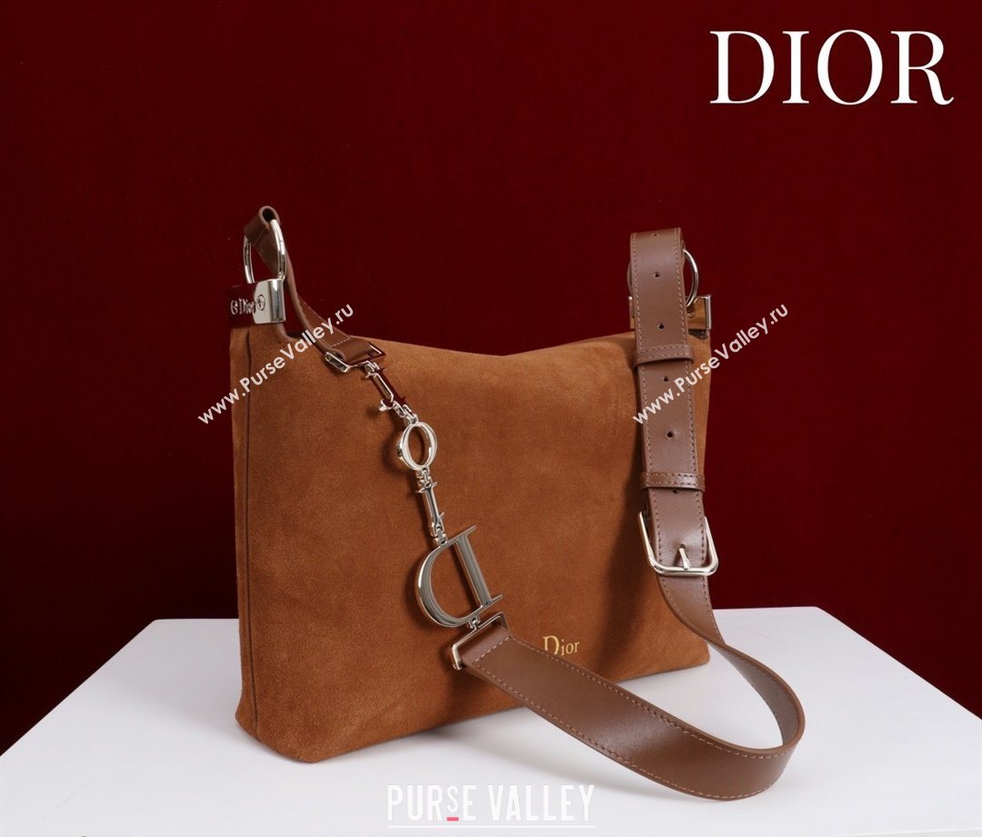 Dior Suede Small Shoulder Bag Caramel/Gold 2026 S1411 (XXG-260124005)