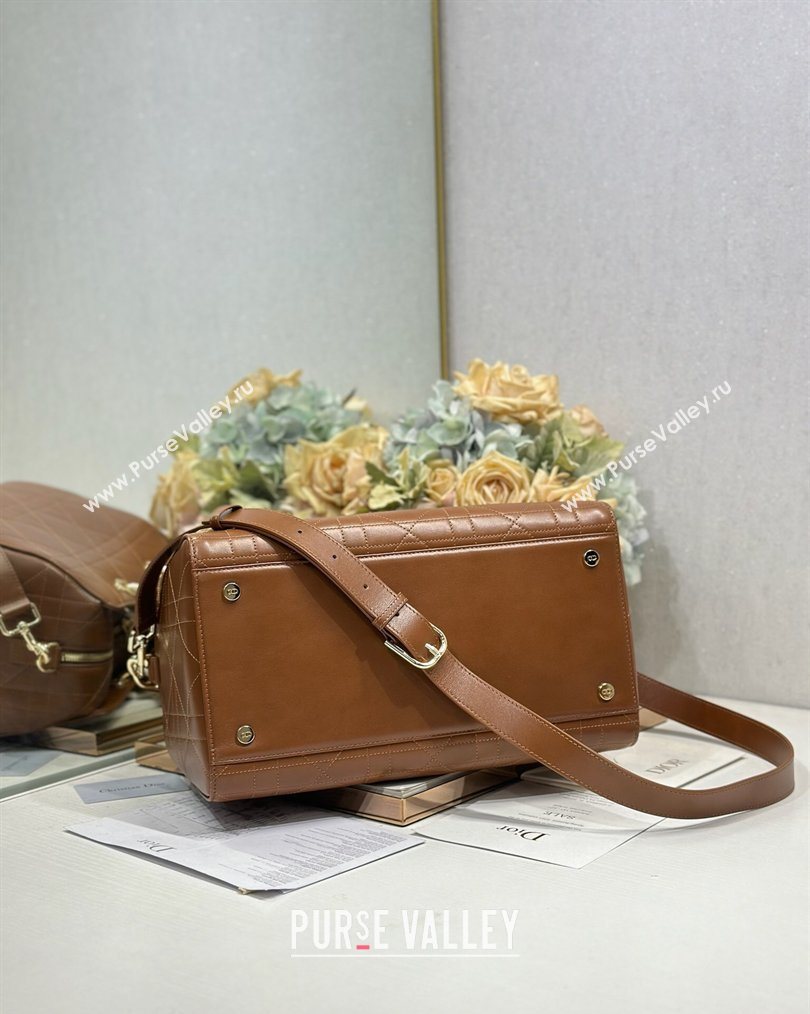 Dior Lady Dior Large Top Handle Bag in Cannage Smooth Leather Brown 2026 1441L (BF-260124061)