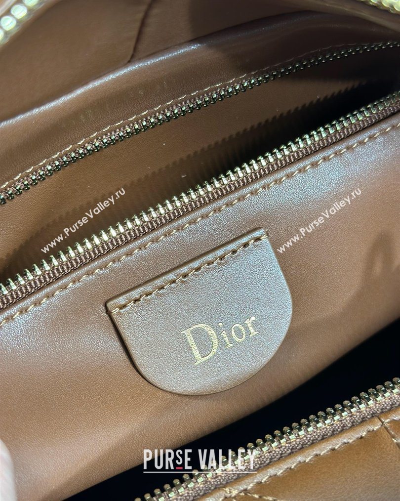Dior Lady Dior Large Top Handle Bag in Cannage Smooth Leather Brown 2026 1441L (BF-260124061)