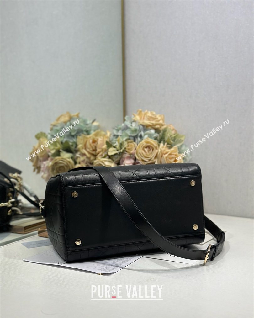 Dior Lady Dior Large Top Handle Bag in Cannage Smooth Leather Black 2026 1441L (BF-260124062)