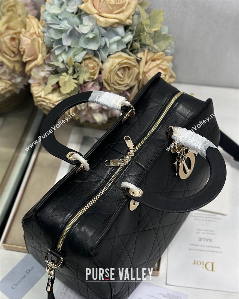 Dior Lady Dior Large Top Handle Bag in Cannage Smooth Leather Black 2026 1441L (BF-260124062)