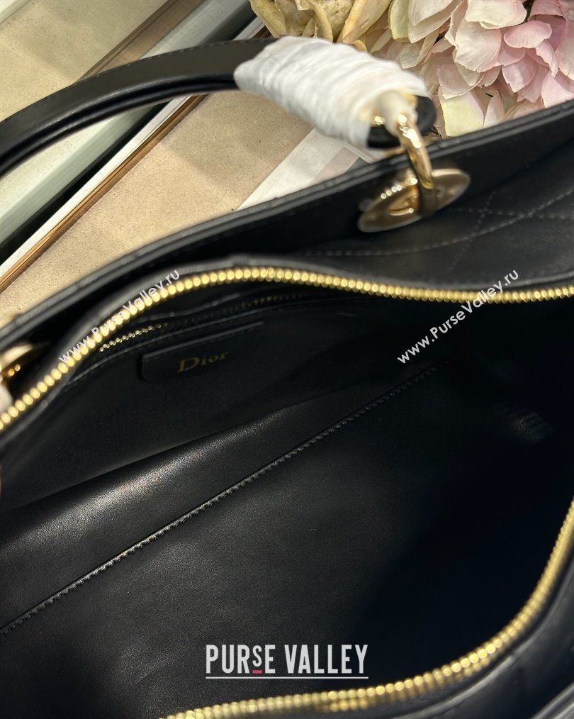 Dior Lady Dior Large Top Handle Bag in Cannage Smooth Leather Black 2026 1441L (BF-260124062)