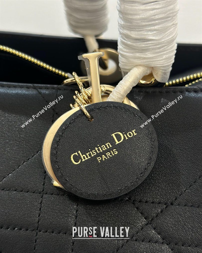 Dior Lady Dior Large Top Handle Bag in Cannage Smooth Leather Black 2026 1441L (BF-260124062)