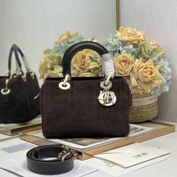 Dior Lady Dior Small Top Handle Bag in Cannage Suede Coffee 2026 1440S (BF-260124063)