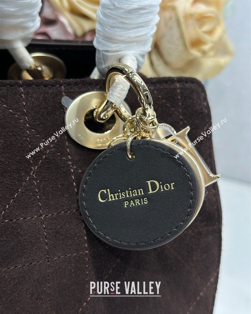 Dior Lady Dior Small Top Handle Bag in Cannage Suede Coffee 2026 1440S (BF-260124063)