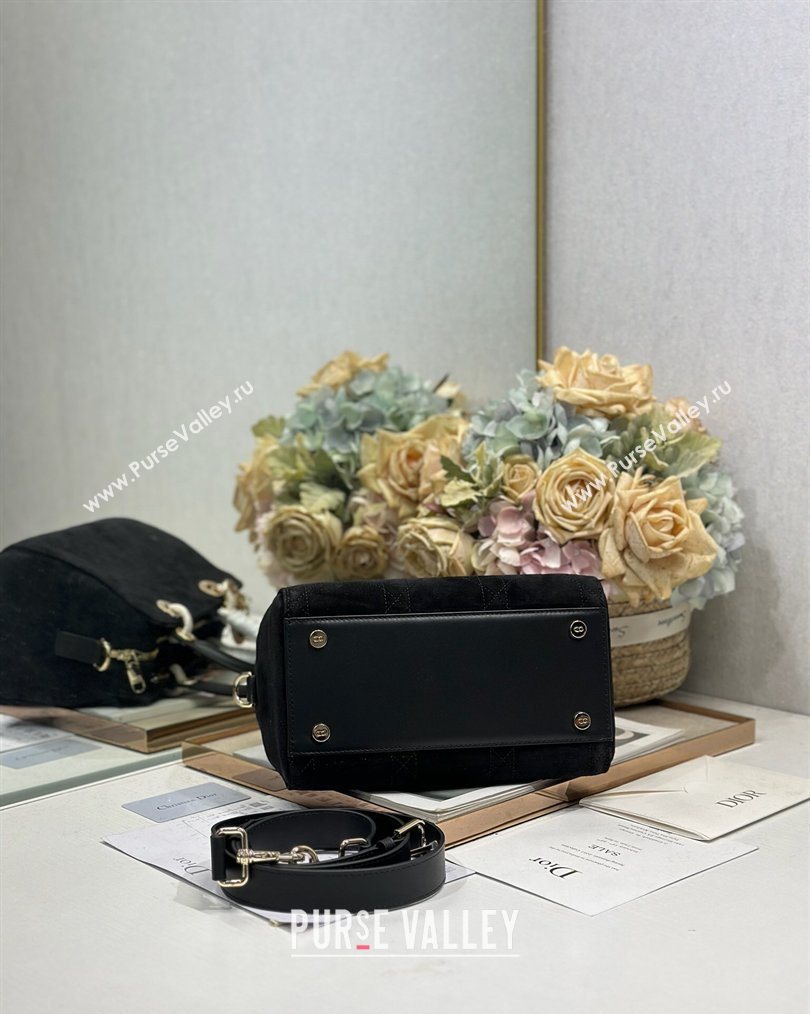 Dior Lady Dior Small Top Handle Bag in Cannage Suede Black 2026 1440S (BF-260124065)