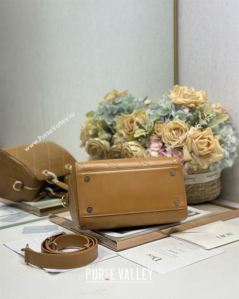 Dior Lady Dior Small Top Handle Bag in Cannage Smooth Leather Apricot 2026 1440S (BF-260124066)