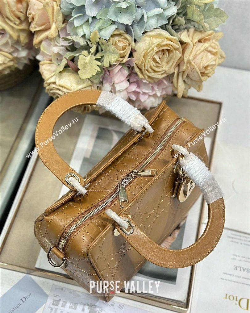 Dior Lady Dior Small Top Handle Bag in Cannage Smooth Leather Apricot 2026 1440S (BF-260124066)