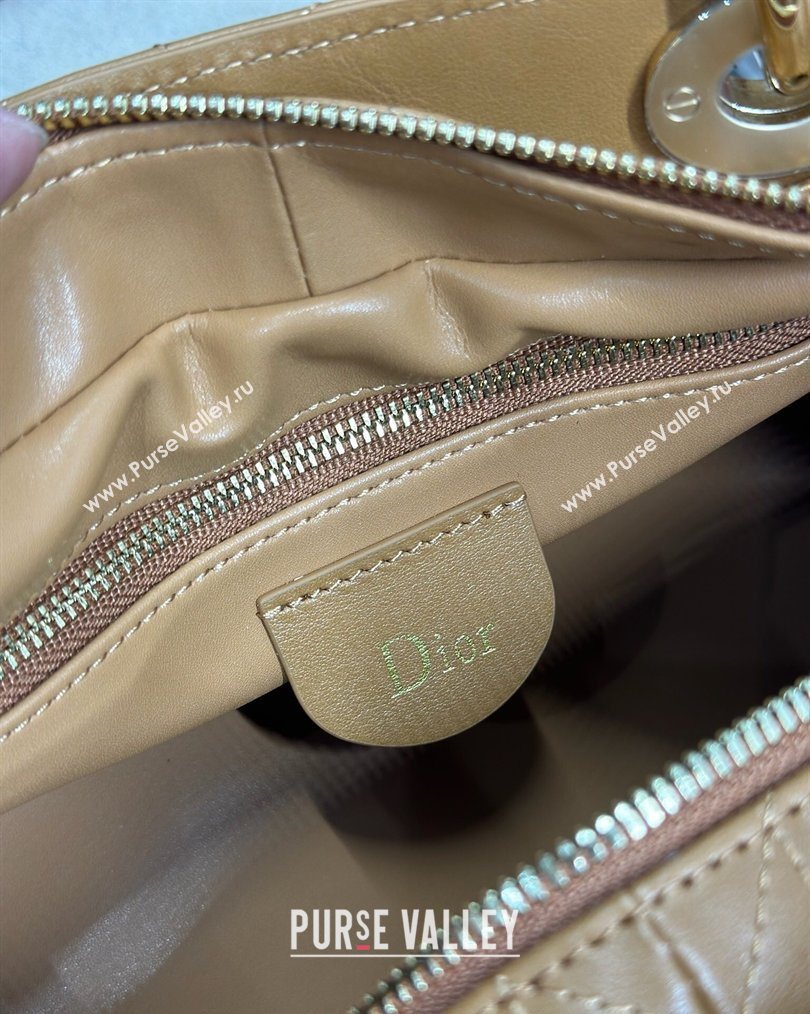 Dior Lady Dior Small Top Handle Bag in Cannage Smooth Leather Apricot 2026 1440S (BF-260124066)