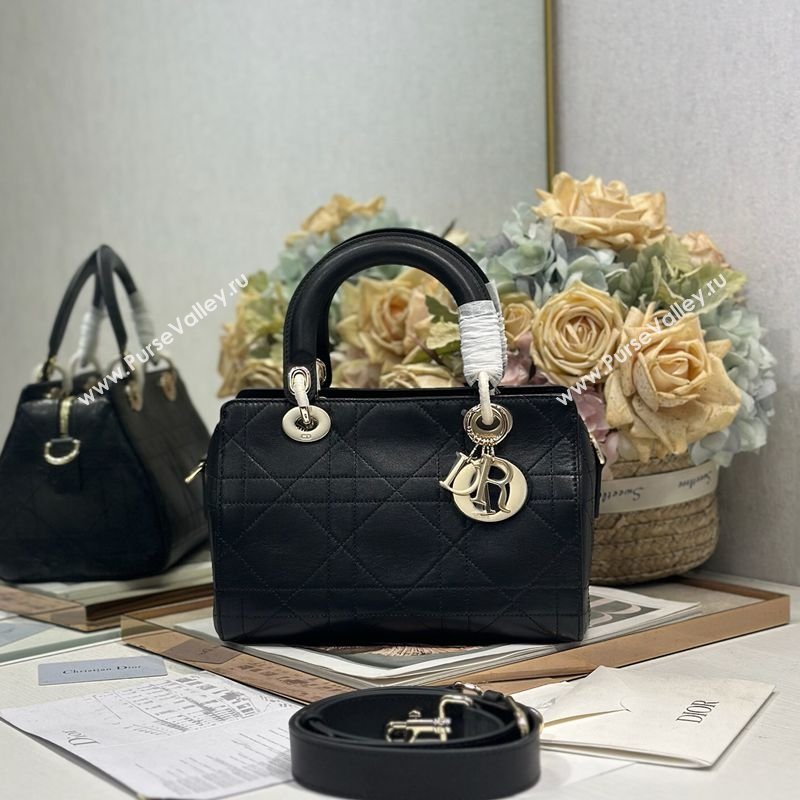Dior Lady Dior Small Top Handle Bag in Cannage Smooth Leather Black 2026 1440S (BF-260124068)